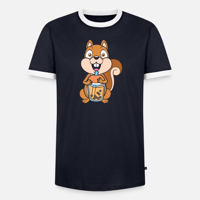 Bubble Tea Squirrel - Men's Ringer Shirt - undefined