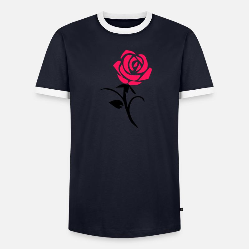 Rose Männer Kontrast-T-Shirt
