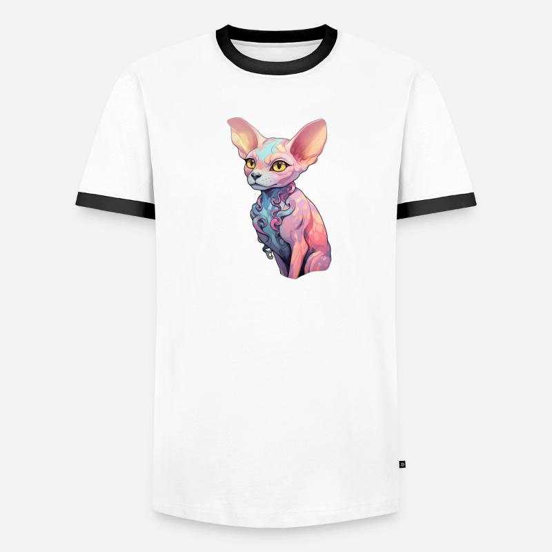 Sphinx-Katze Männer Kontrast-T-Shirt