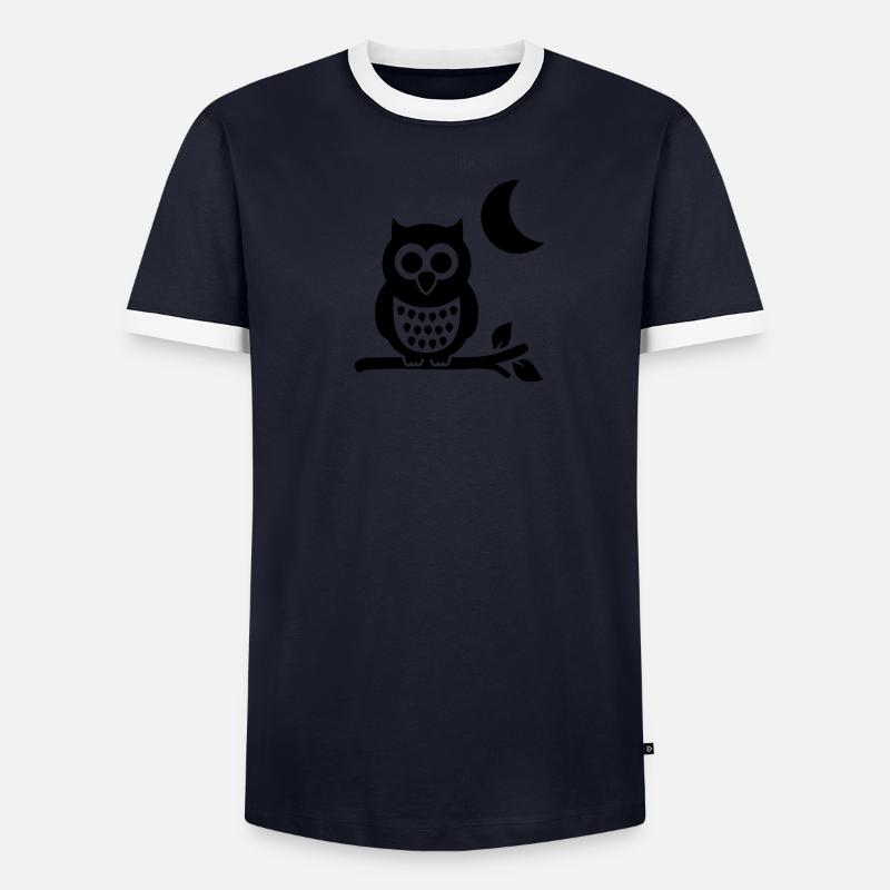 Eule - Männer Kontrast-T-Shirt - undefined