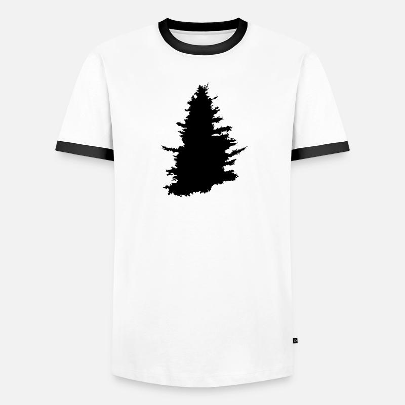 Baum, Nadelbaum, Wald Männer Kontrast-T-Shirt