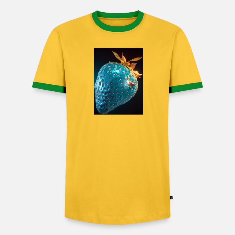 Erdbeere, technisch, Hightech, illustration, blau - Männer Kontrast-T-Shirt - undefined