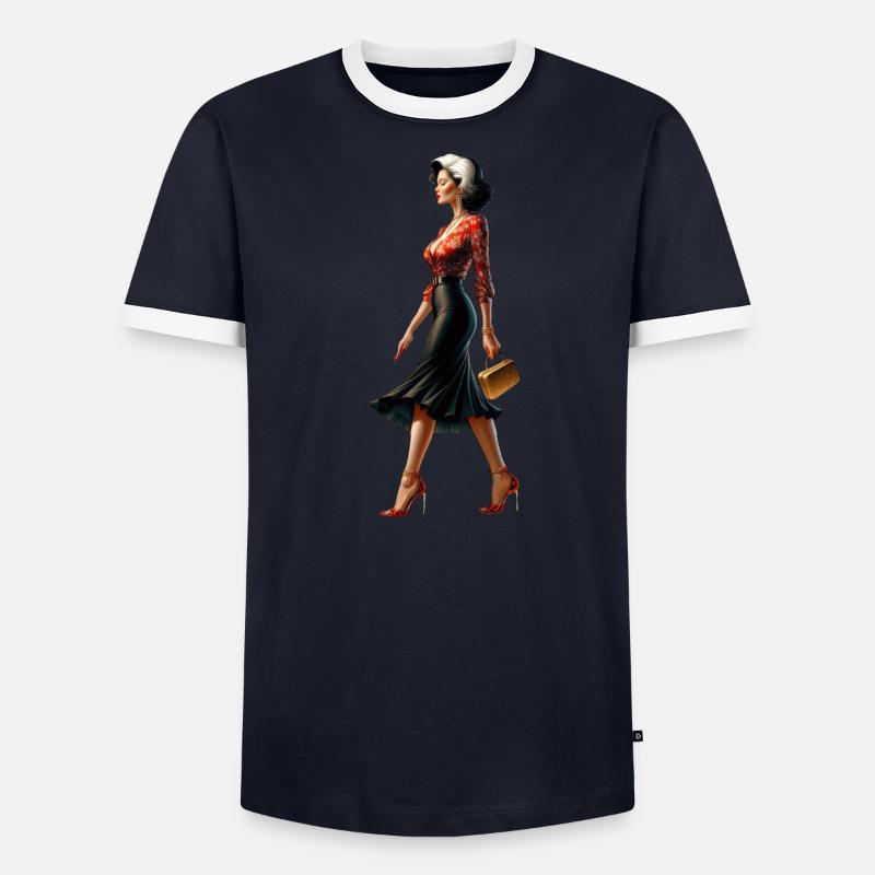 Retro Chic Elegance Men's Ringer Shirt