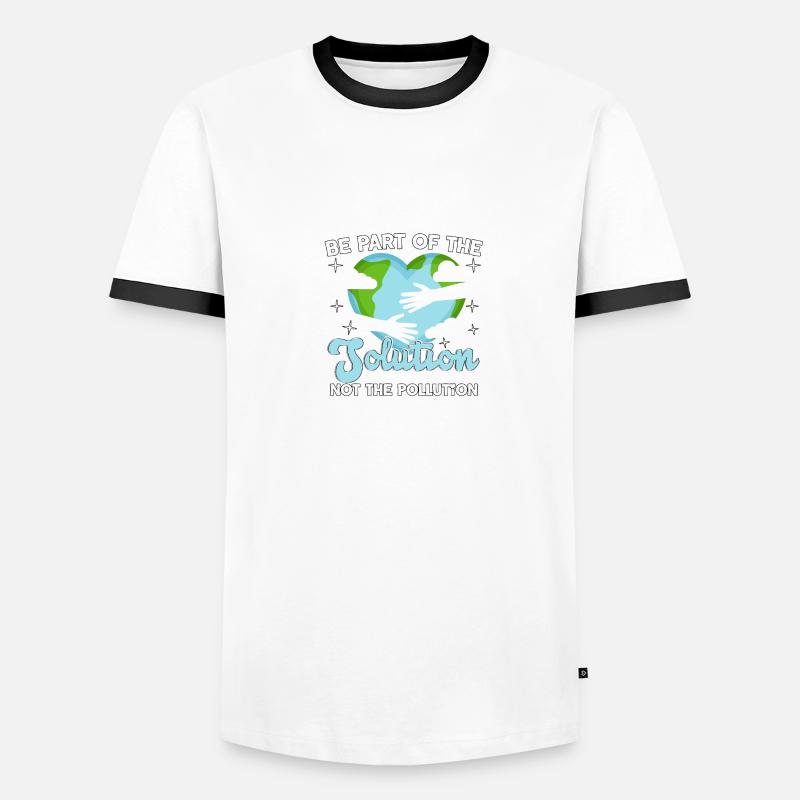 Faites partie de la solution, pas de la pollution T-shirt contrasté Homme