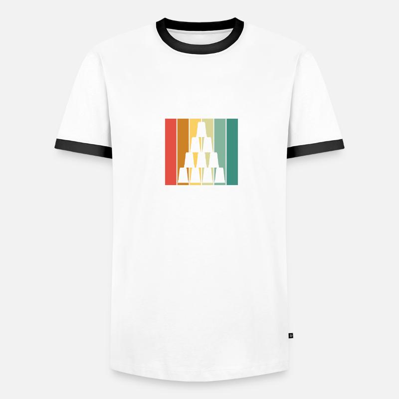 Stack Pyramide Sport Speed Cup Stacker Stacking Männer Kontrast-T-Shirt