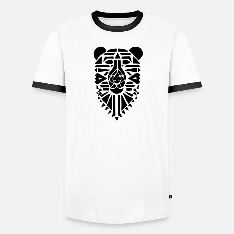 Bear Stencil Männer Kontrast-T-Shirt