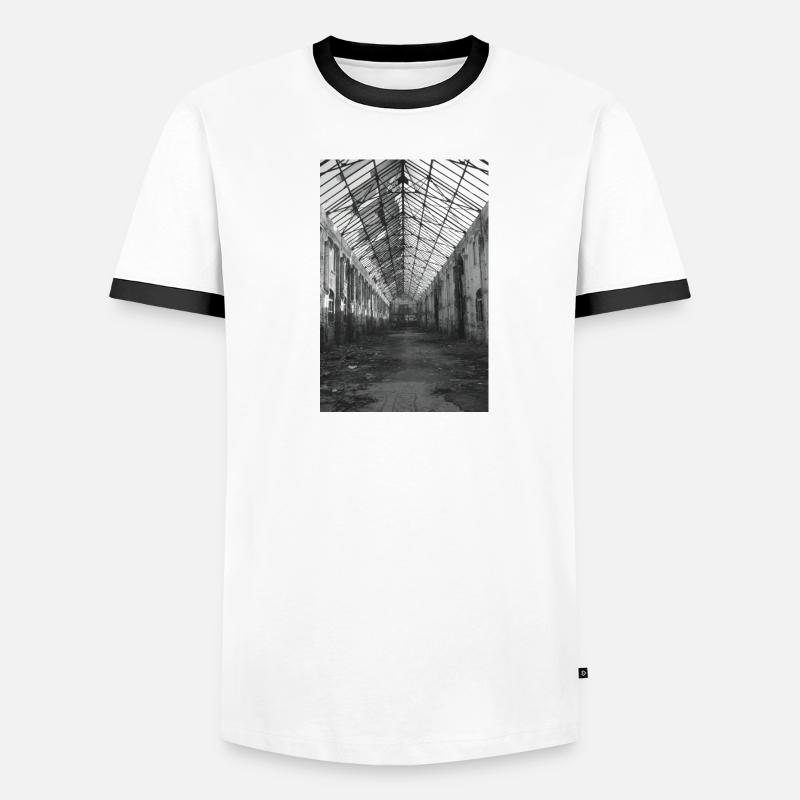 Affiche de graffiti sur l'architecture de l'affiche de la construction industrielle T-shirt contrasté Homme
