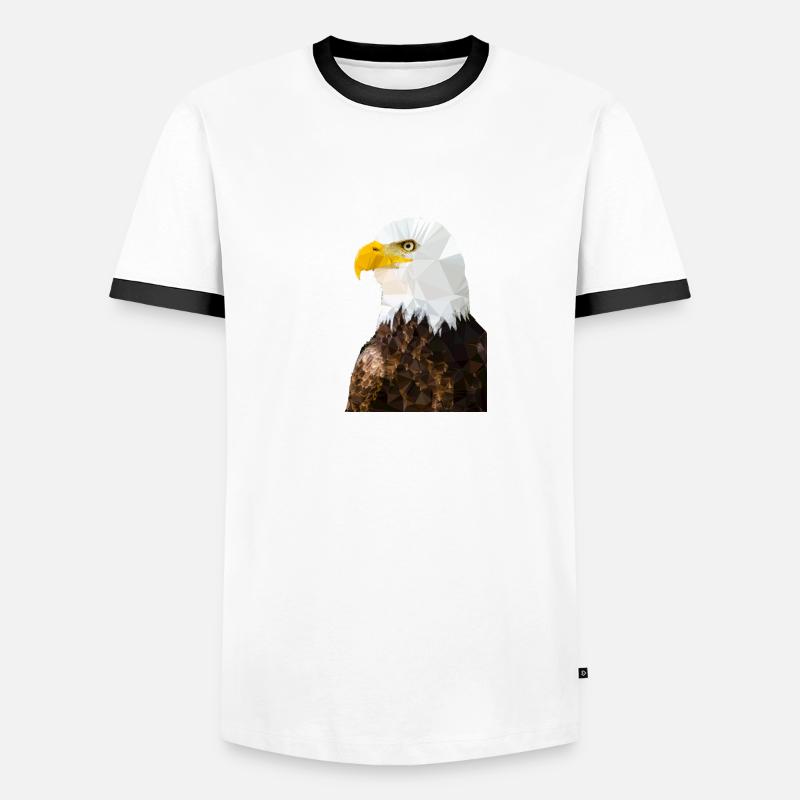 Bald eagle in low poly style Men's Ringer Shirt
