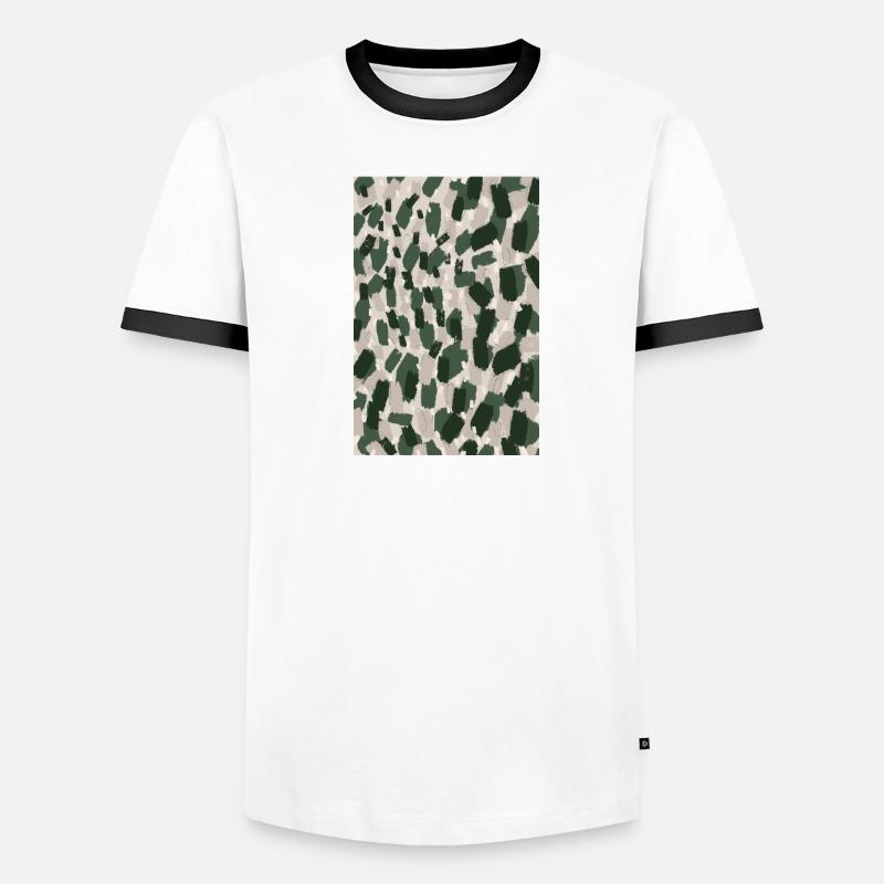 Thick Green Strokes Pattern Men's Ringer Shirt