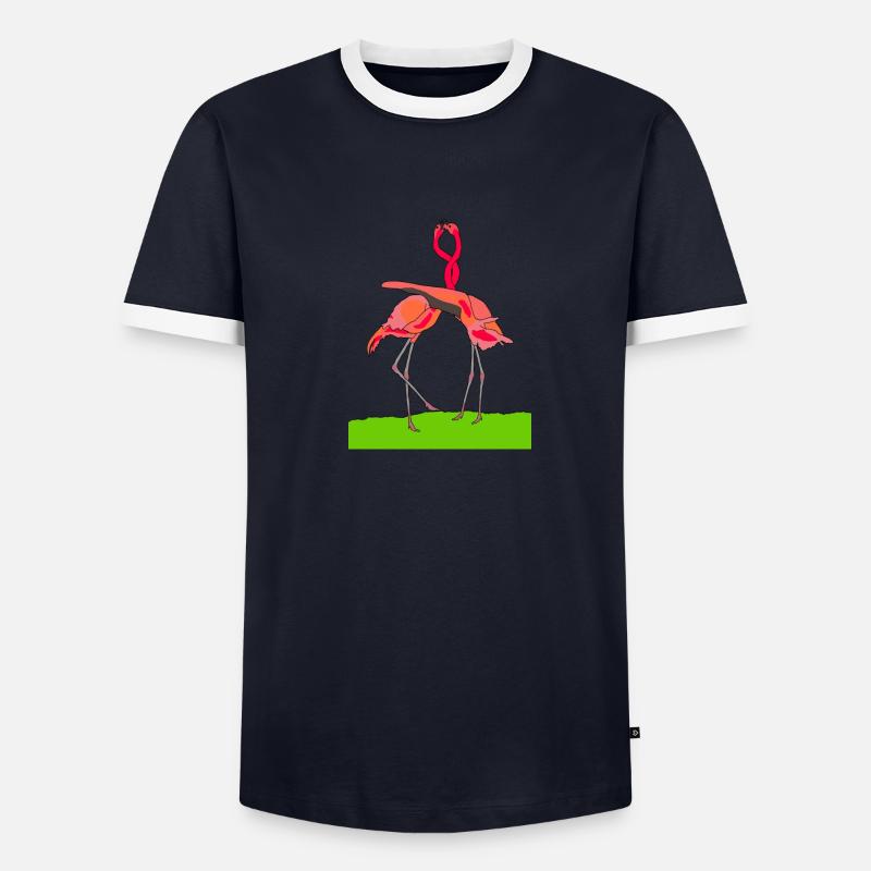 flamingos Männer Kontrast-T-Shirt