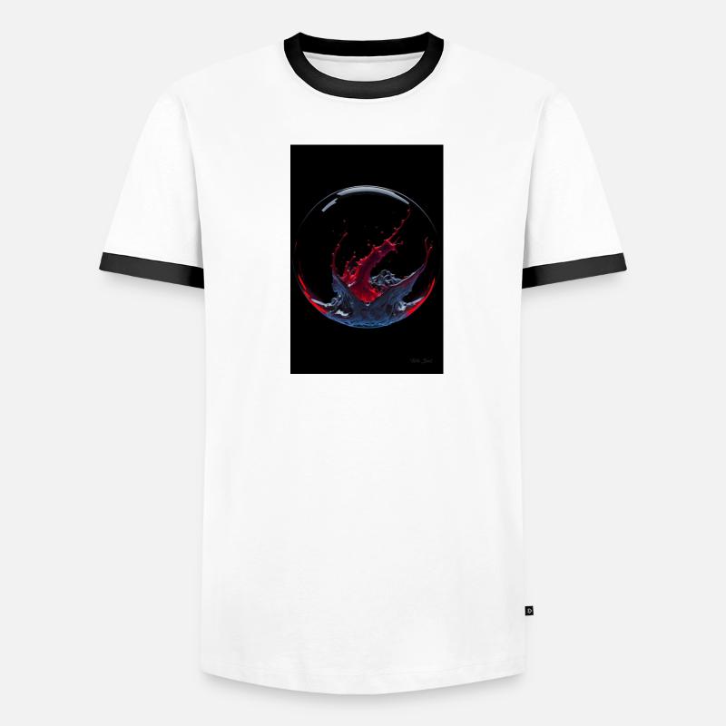 Kaos in einer Blase rot3 Männer Kontrast-T-Shirt