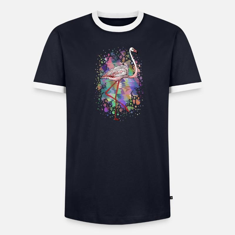 Oiseau coloré T-shirt contrasté Homme