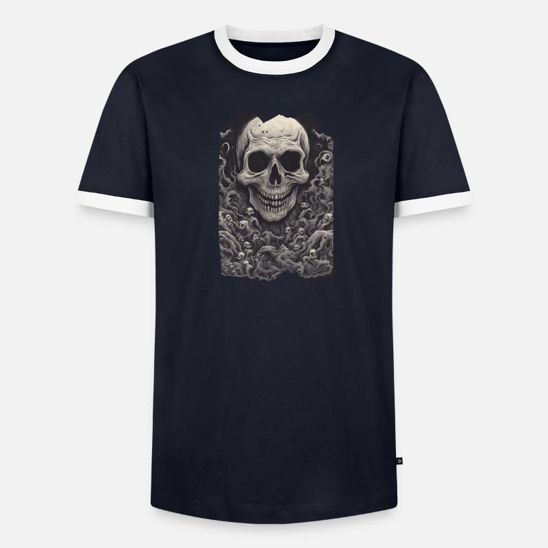 Malevolent Monarchy Evil Skull Undead Skeleton Men's Ringer Shirt