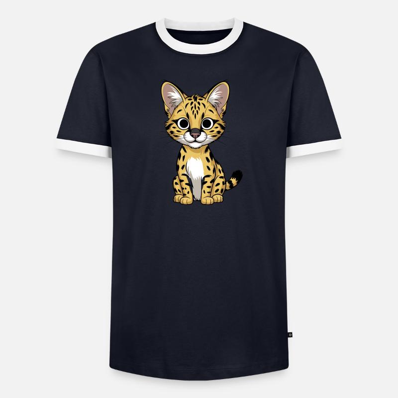 Serval Männer Kontrast-T-Shirt