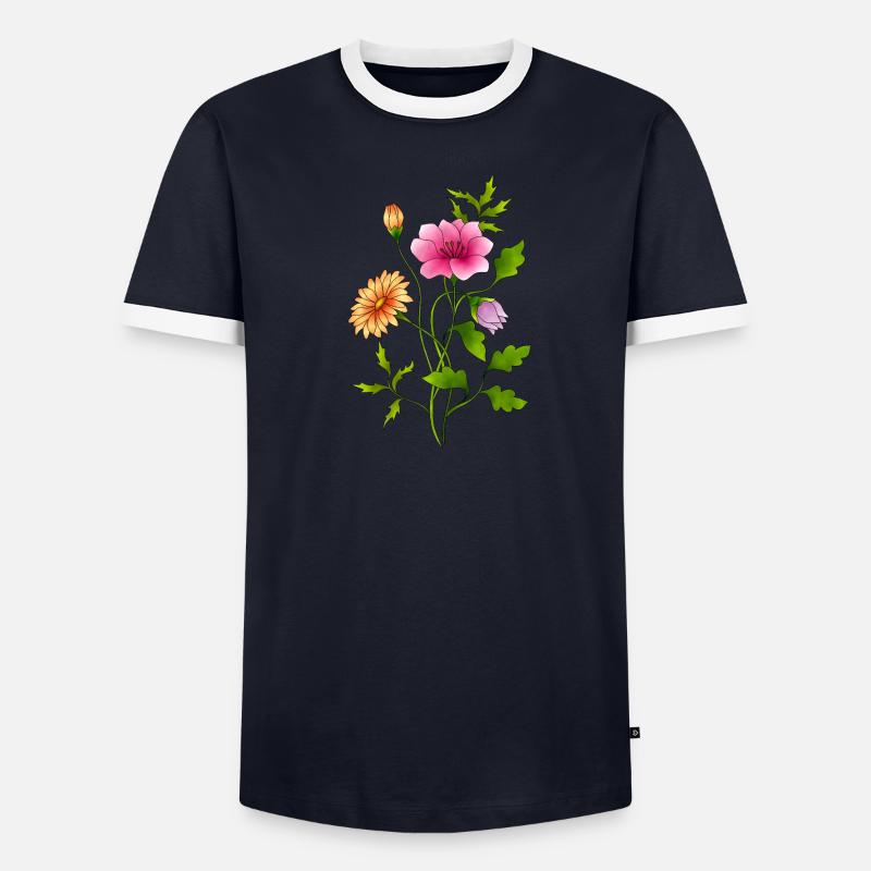 Fleur T-shirt contrasté Homme