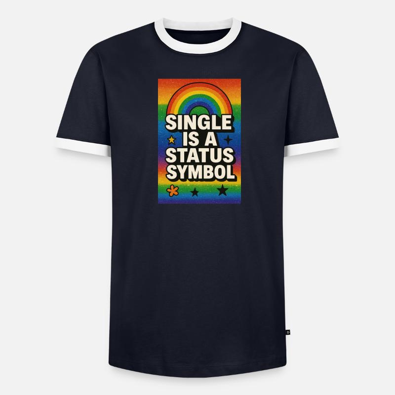 Single ist ein Statussymbol Regenbogen Männer Kontrast-T-Shirt