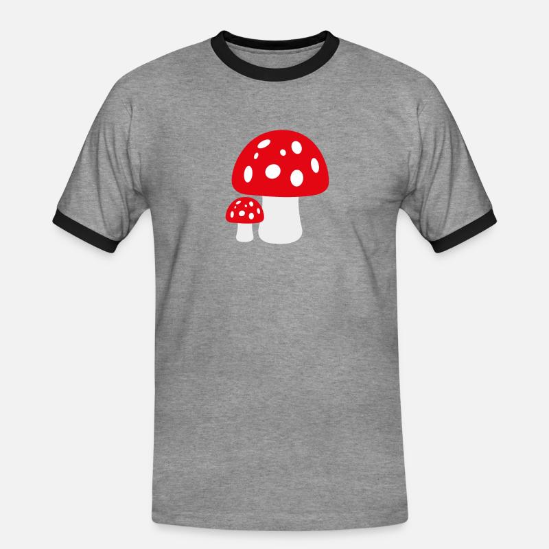 Toadstool - Men's Ringer Shirt - heather grey/black
