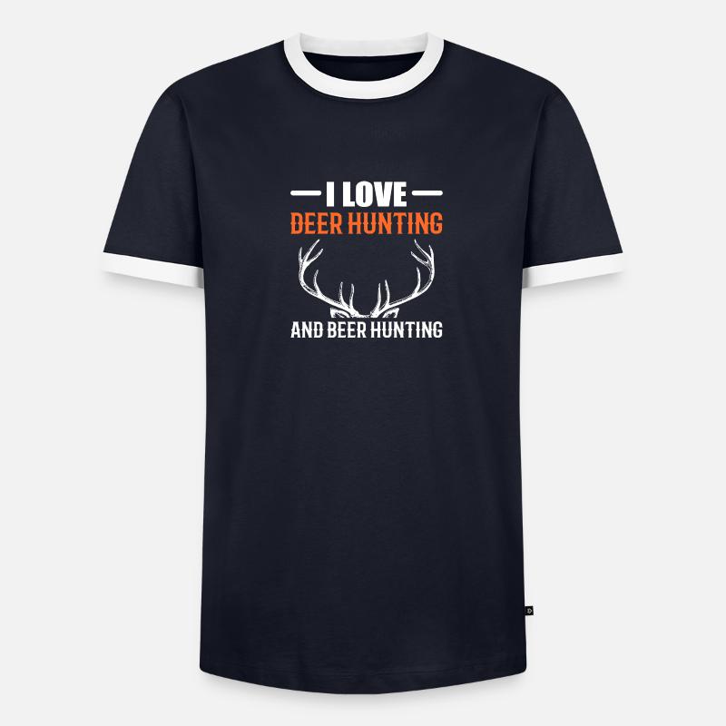 Bierjagd Hirschjäger Geschenk - Männer Kontrast-T-Shirt - undefined