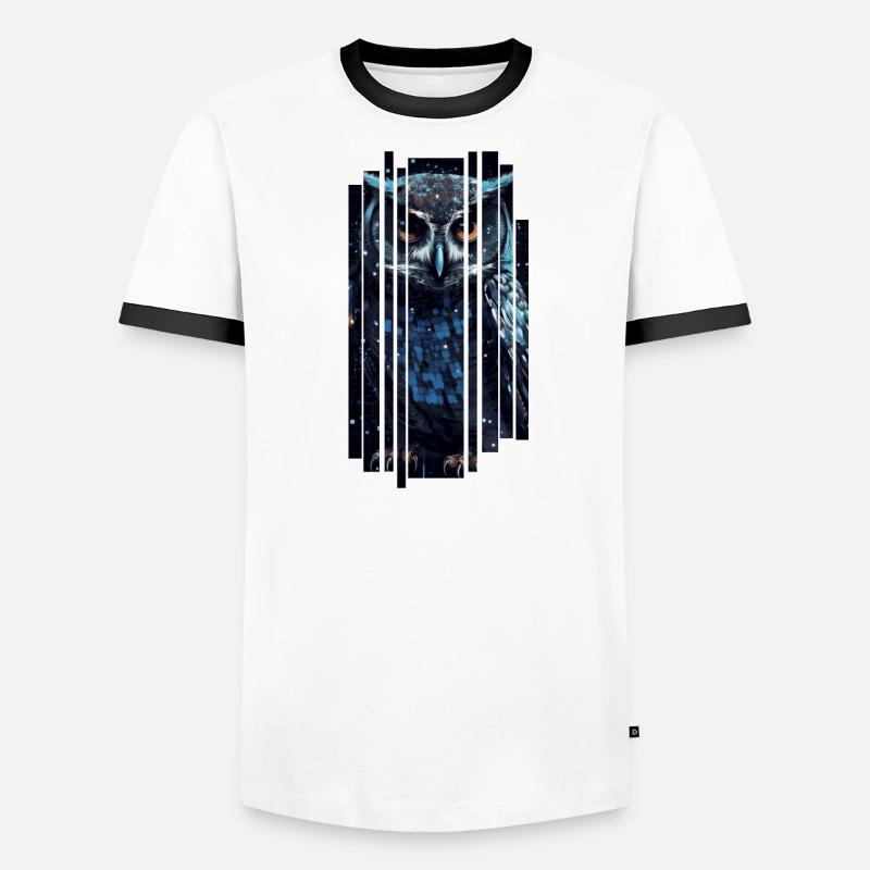 Süße Cyber-Eule Männer Kontrast-T-Shirt