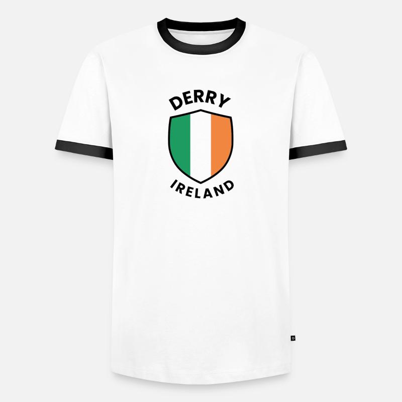 Conception du bouclier d’Irlande de Derry T-shirt contrasté Homme