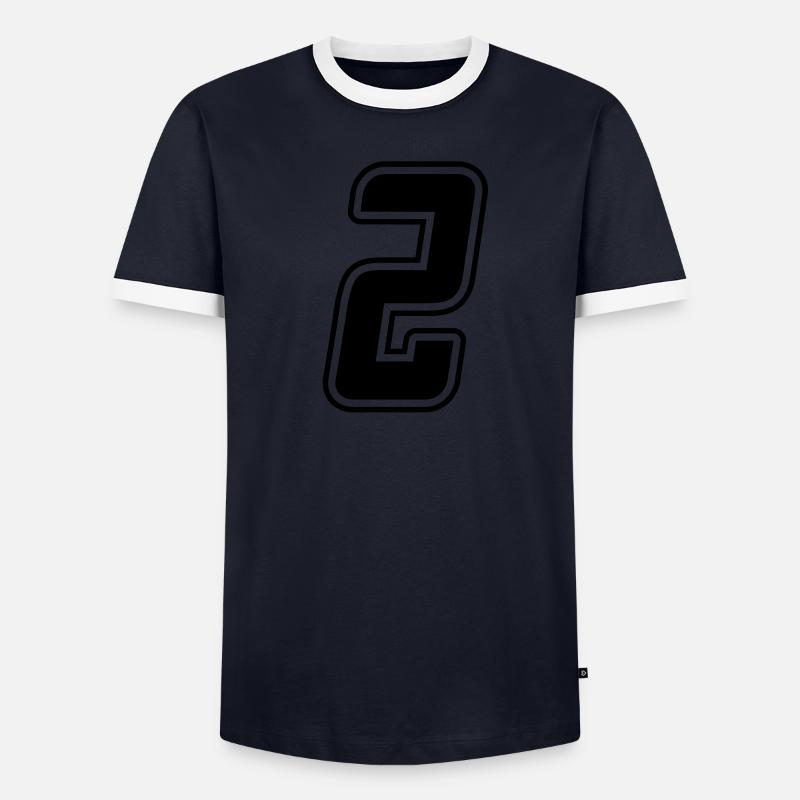 Startnummer 2 Männer Kontrast-T-Shirt