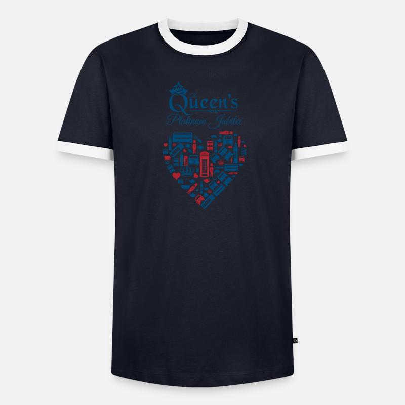British Queen Monarchy Platinum Jubilee Men's Ringer Shirt