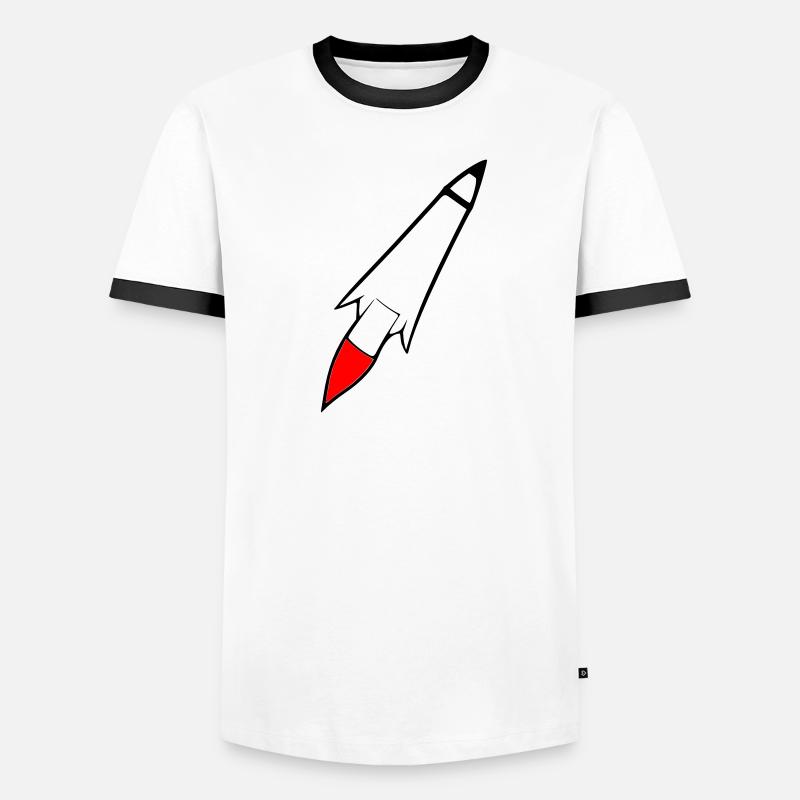 Vecteur de vol spatial spatial de fusée spatiale T-shirt contrasté Homme