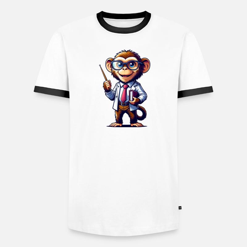 Professeur de singe mignon T-shirt contrasté Homme