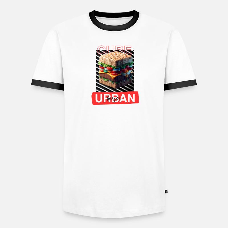 cube burger Männer Kontrast-T-Shirt