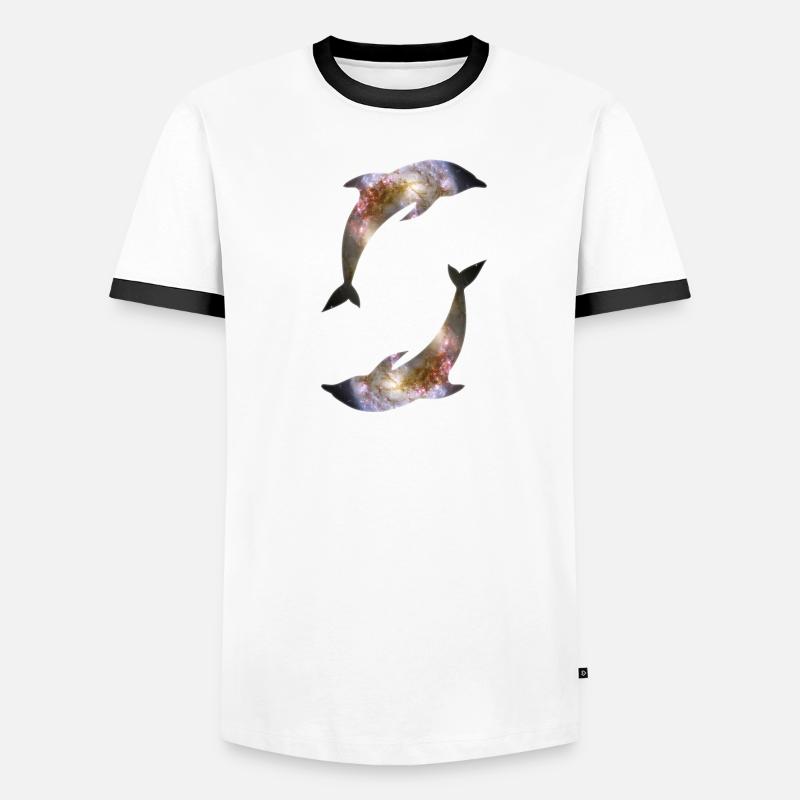 Dolphins Galaxy Men's Ringer Shirt