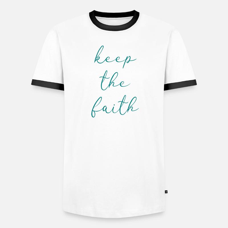Behalte den Glauben Männer Kontrast-T-Shirt