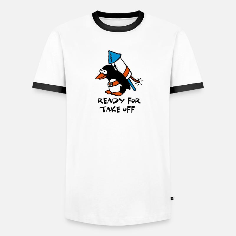 rocket_pinguin_white_c_3c T-shirt contrasté Homme
