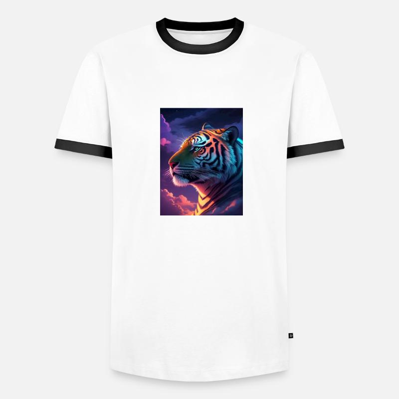Tiger Technicolor Männer Kontrast-T-Shirt
