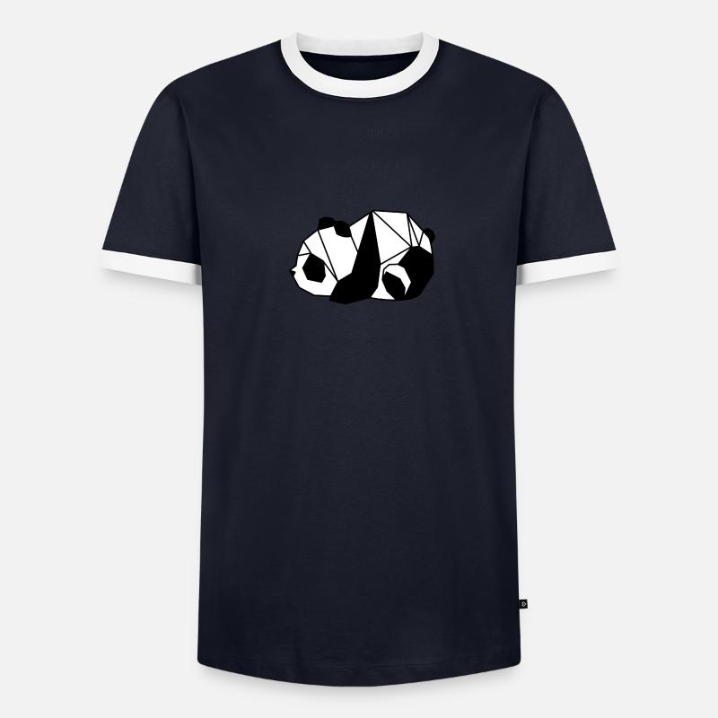 Panda lying down Men's Ringer Shirt