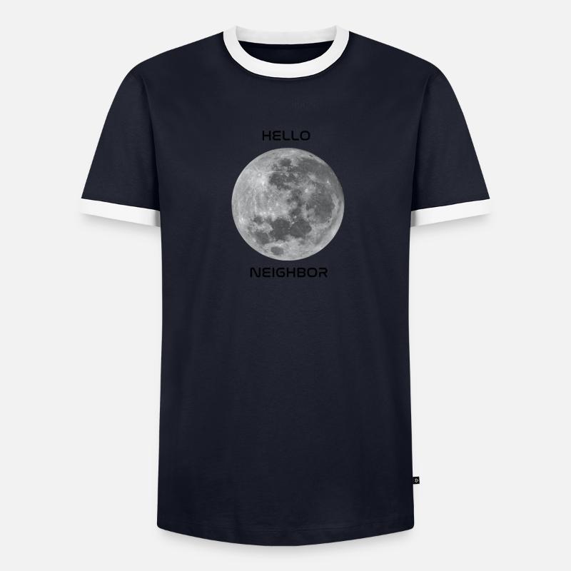 Salutations à notre objet céleste le plus proche - la lune! T-shirt contrasté Homme