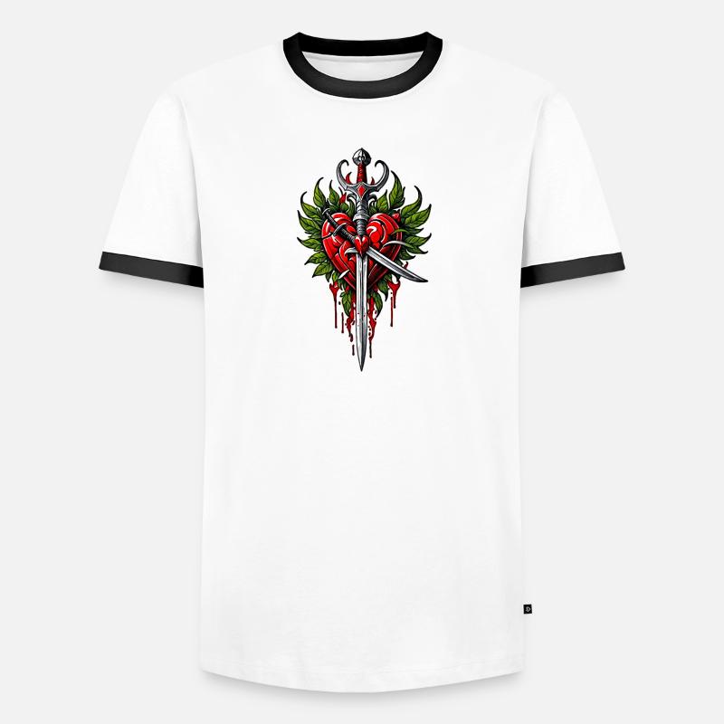 Cœurs courageux T-shirt contrasté Homme