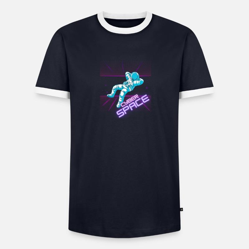 Cyber Space Männer Kontrast-T-Shirt