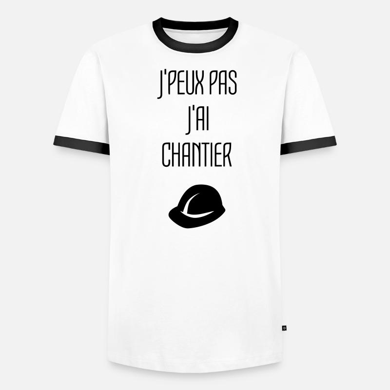 Chantier Construction Maçon Ciment Construire T-shirt contrasté Homme