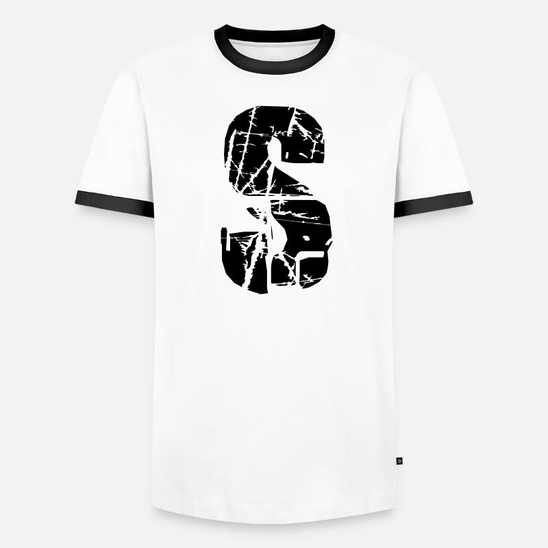 S Buchstabe Männer Kontrast-T-Shirt