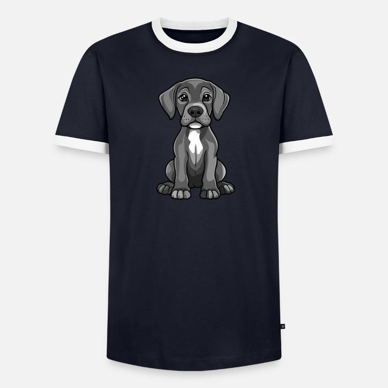 Great Dane Hund Comic Niedlich - Männer Kontrast-T-Shirt - undefined