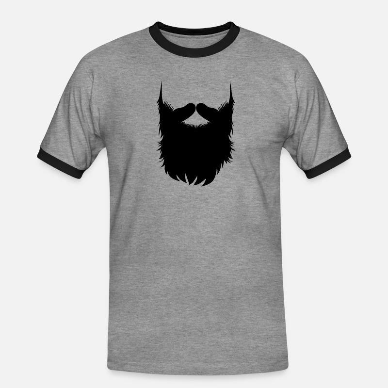 Hipster Beard Vector - Männer Kontrast-T-Shirt - Grau meliert/Schwarz