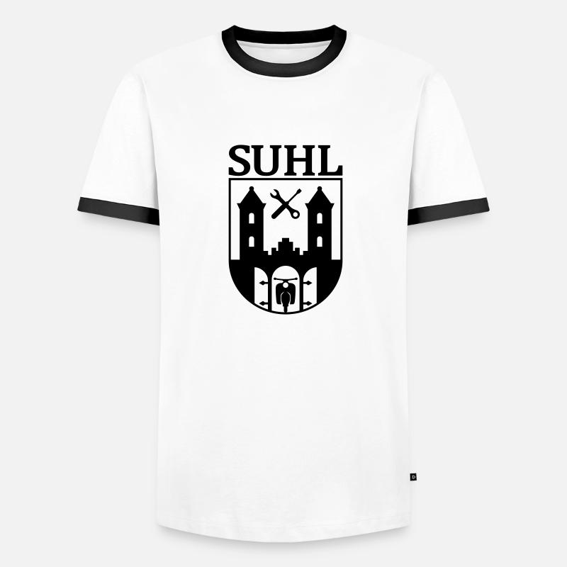 Simson Suhl Wappen mit Text Männer Kontrast-T-Shirt