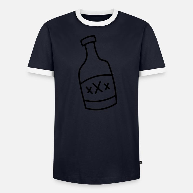 Flasche mit Schnaps Männer Kontrast-T-Shirt