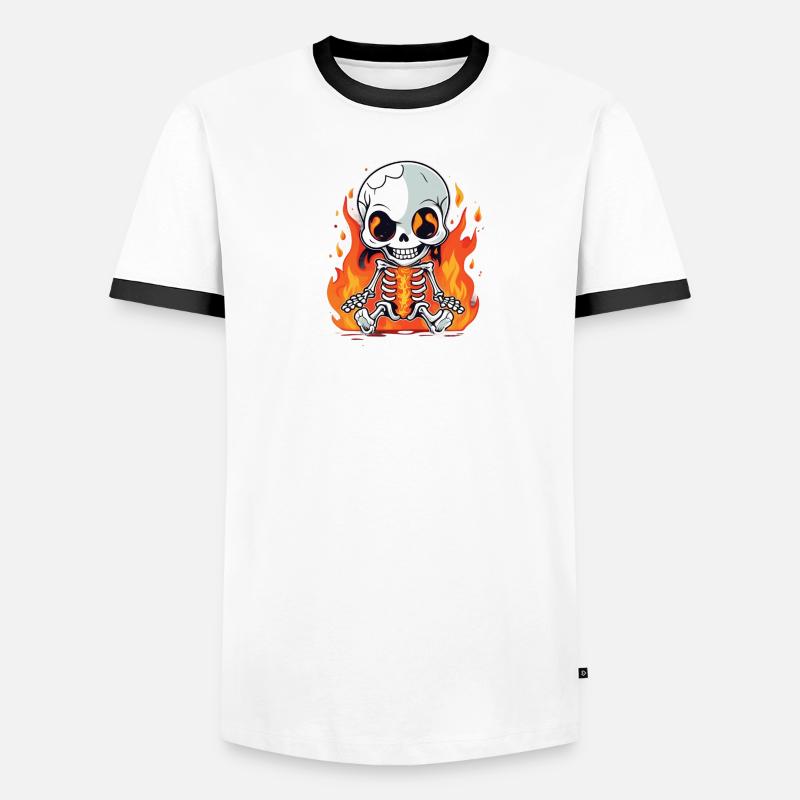 Squelette de feu T-shirt contrasté Homme