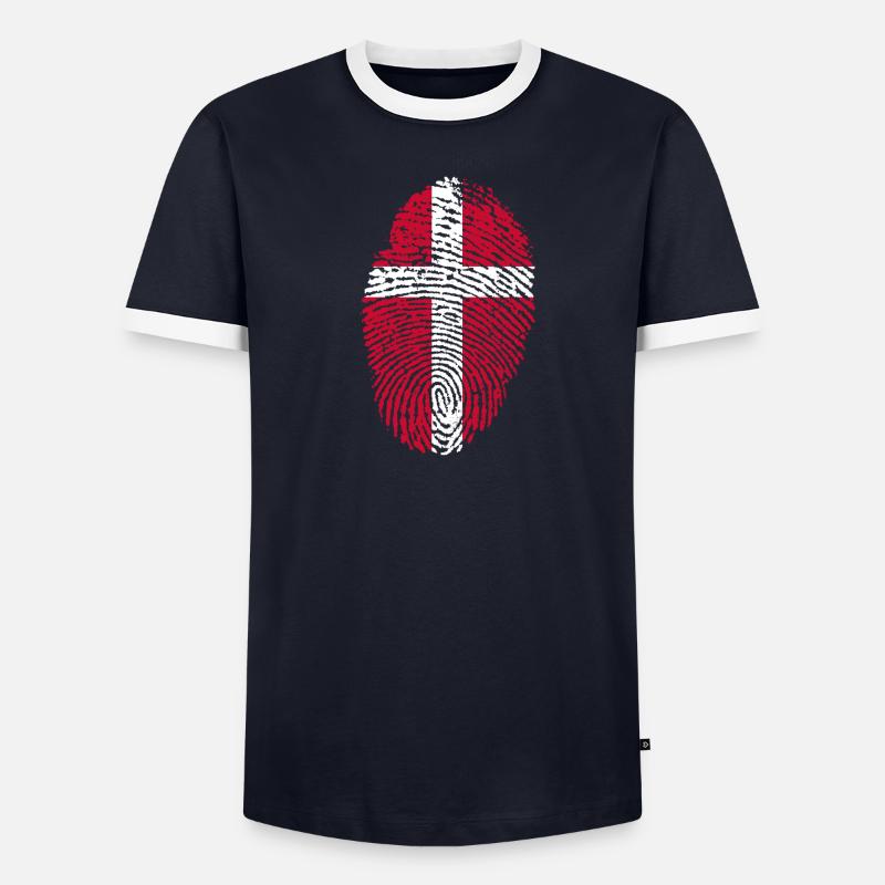 Drapeau du Danemark T-shirt contrasté Homme