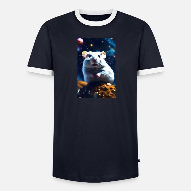 Hamster dans le cosmos T-shirt contrasté Homme