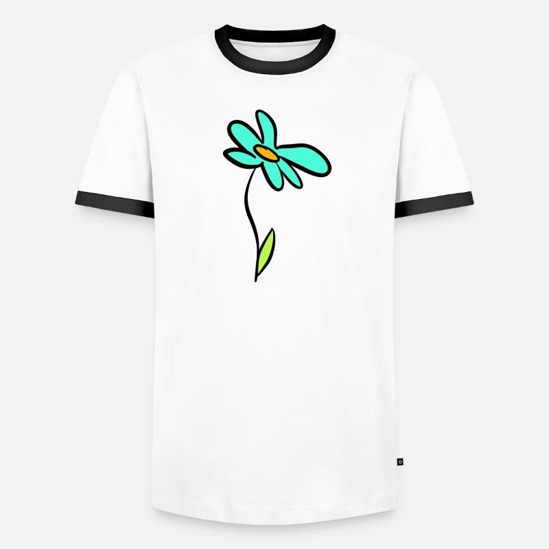Illustration de fleur heureuse faite à la main T-shirt contrasté Homme