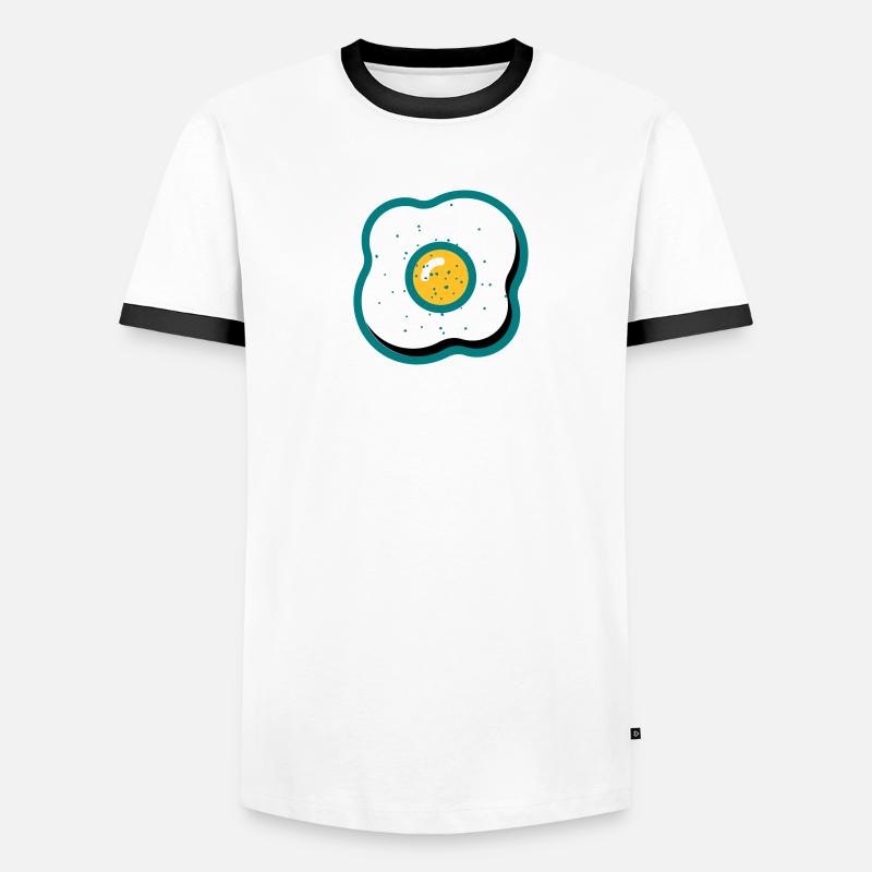 Spiegelei Männer Kontrast-T-Shirt