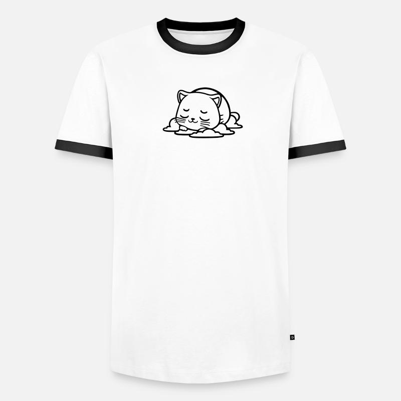 petit chat qui dort T-shirt contrasté Homme