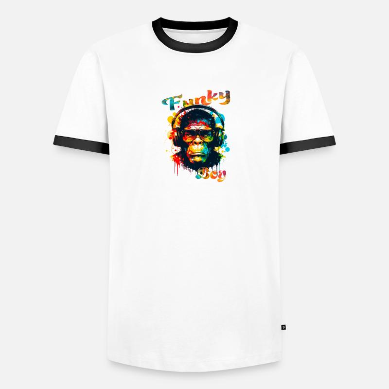 Funky Boy Monkey Men's Ringer Shirt